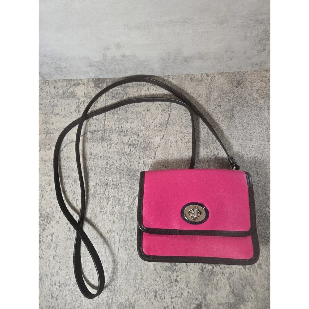 COACH Legacy Colorblock MINI Crossbody in SVFXM SV/Fuchsia Pink Multicolor 48022